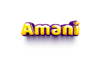 names of girls English helium balloon shiny celebration sticker 3d inflated Amani png