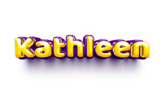 names of girl English helium balloon shiny celebration sticker 3d inflated Kathleen png