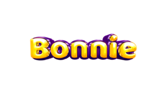 filles nom autocollant coloré fête ballon anniversaire hélium air brillant jaune violet découpe Bonnie png