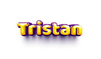 names of boys English helium balloon shiny celebration sticker 3d inflated Tristan png