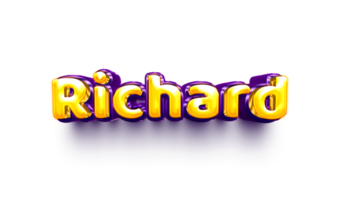 nomes de menino balão de hélio inglês brilhante adesivo de celebração 3d inflado richard png