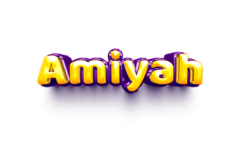 names of girls English helium balloon shiny celebration sticker 3d inflated Amiyah png