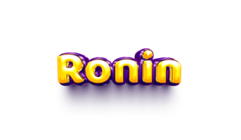 names of boy English helium balloon shiny celebration sticker 3d inflated Ronin png