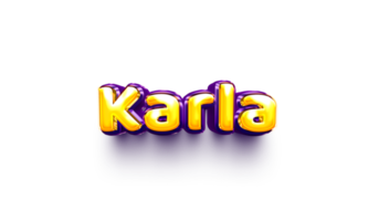 names of girls English helium balloon shiny celebration sticker 3d inflated Karla png