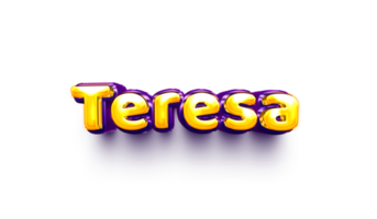 names of girls English helium balloon shiny celebration sticker 3d inflated Teresa png