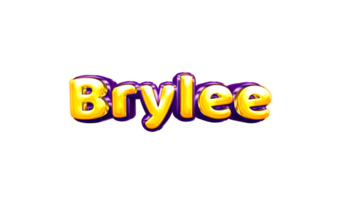 etiqueta engomada del nombre de las niñas coloridas fiesta globo cumpleaños helio aire llamativas amarillas moradas separar brylee png