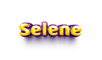 names of girls English helium balloon shiny celebration sticker 3d inflated Selene png