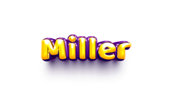 names of boys English helium balloon shiny celebration sticker 3d inflated Miller png