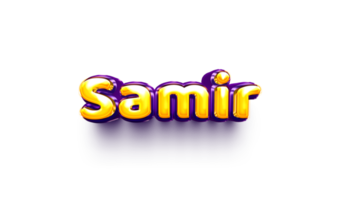 names of boys English helium balloon shiny celebration sticker 3d inflated Samir png