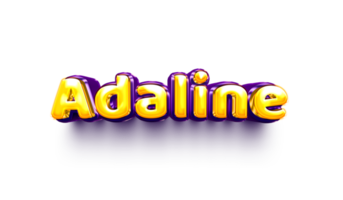 names of girls English helium balloon shiny celebration sticker 3d inflated Adaline png