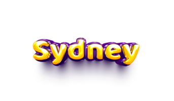 names of girls English helium balloon shiny celebration sticker 3d inflated Sydney png