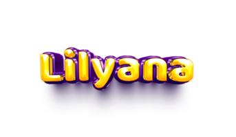 names of girls English helium balloon shiny celebration sticker 3d inflated Lilyana png