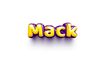 names of boys English helium balloon shiny celebration sticker 3d inflated Mack png