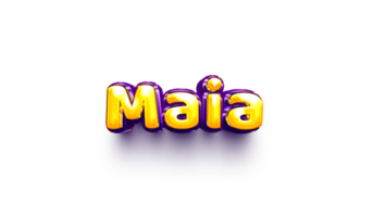 names of girls English helium balloon shiny celebration sticker 3d inflated Maia png