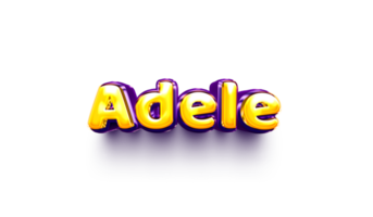 names of girls English helium balloon shiny celebration sticker 3d inflated Adele png