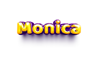 names of girls English helium balloon shiny celebration sticker 3d inflated Monica png