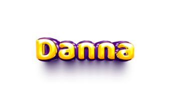names of girls English helium balloon shiny celebration sticker 3d inflated Danna png