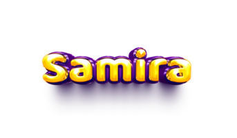 names of girls English helium balloon shiny celebration sticker 3d inflated Samira png