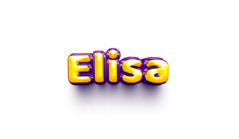 nombres de niñas inglés helio globo brillante celebración pegatina 3d inflado elisa png