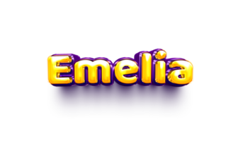 names of girls English helium balloon shiny celebration sticker 3d inflated Emelia png