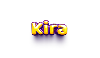 names of girls English helium balloon shiny celebration sticker 3d inflated Kira png