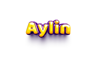 names of girls English helium balloon shiny celebration sticker 3d inflated Aylin png