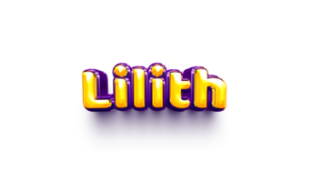 nombres de niñas inglés helio globo brillante celebración pegatina 3d inflado lilith png