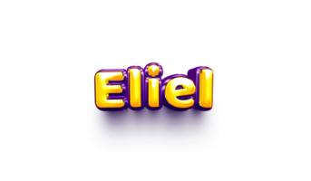 names of boyEnglish helium balloon shiny celebration sticker 3d inflated Eliel png