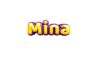 girls name sticker colorful party balloon birthday helium air shiny yellow purple cutout png