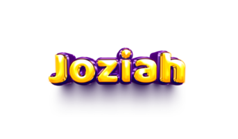 names of boys English helium balloon shiny celebration sticker 3d inflated Joziah png
