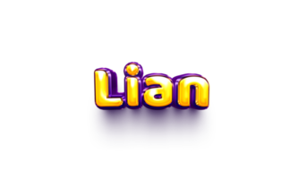 names of boys English helium balloon shiny celebration sticker 3d inflated Lian png