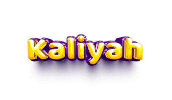 names of girls English helium balloon shiny celebration sticker 3d inflated Kaliyah png