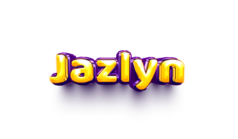names of girls English helium balloon shiny celebration sticker 3d inflated Jazlyn png