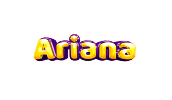 meisjes naam sticker kleurrijk partij ballon verjaardag helium lucht glimmend geel Purper uitknippen ariana png