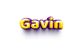 names of boys English helium balloon shiny celebration sticker 3d inflated Gavin png