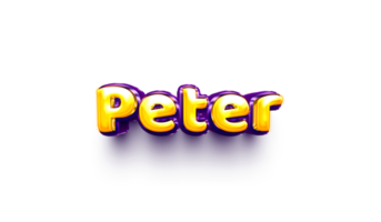 names of boy English helium balloon shiny celebration sticker 3d inflated Peter png