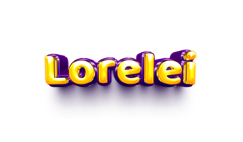 names of girls English helium balloon shiny celebration sticker 3d inflated Lorelei png