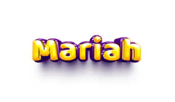 names of girls English helium balloon shiny celebration sticker 3d inflated Mariah png