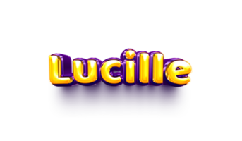 names of girls English helium balloon shiny celebration sticker 3d inflated Lucille png