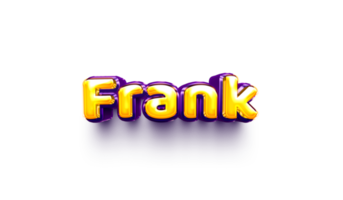 names of boys English helium balloon shiny celebration sticker 3d inflated Frank png