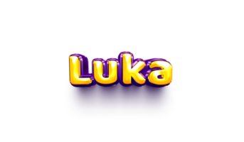 names of boys English helium balloon shiny celebration sticker 3d inflated Luka png