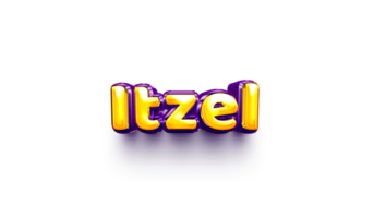 names of girls English helium balloon shiny celebration sticker 3d inflated Itzel png