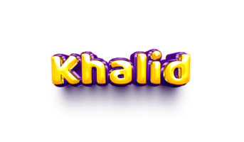 names of boys English helium balloon shiny celebration sticker 3d inflated Khalid png