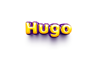 names of boys English helium balloon shiny celebration sticker 3d inflated Hugo png