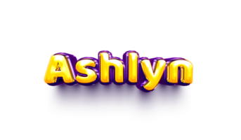 names of girls English helium balloon shiny celebration sticker 3d inflated Ashlyn png