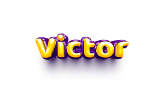 names of boys English helium balloon shiny celebration sticker 3d inflated Victor png