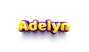 names of girls English helium balloon shiny celebration sticker 3d inflated Adelyn png