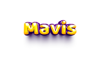 names of girls English helium balloon shiny celebration sticker 3d inflated Mavis png