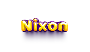 names of boy English helium balloon shiny celebration sticker 3d inflated Nixon png