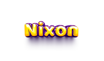 nomes de menino balão de hélio inglês brilhante adesivo de celebração 3d inflado nixon png